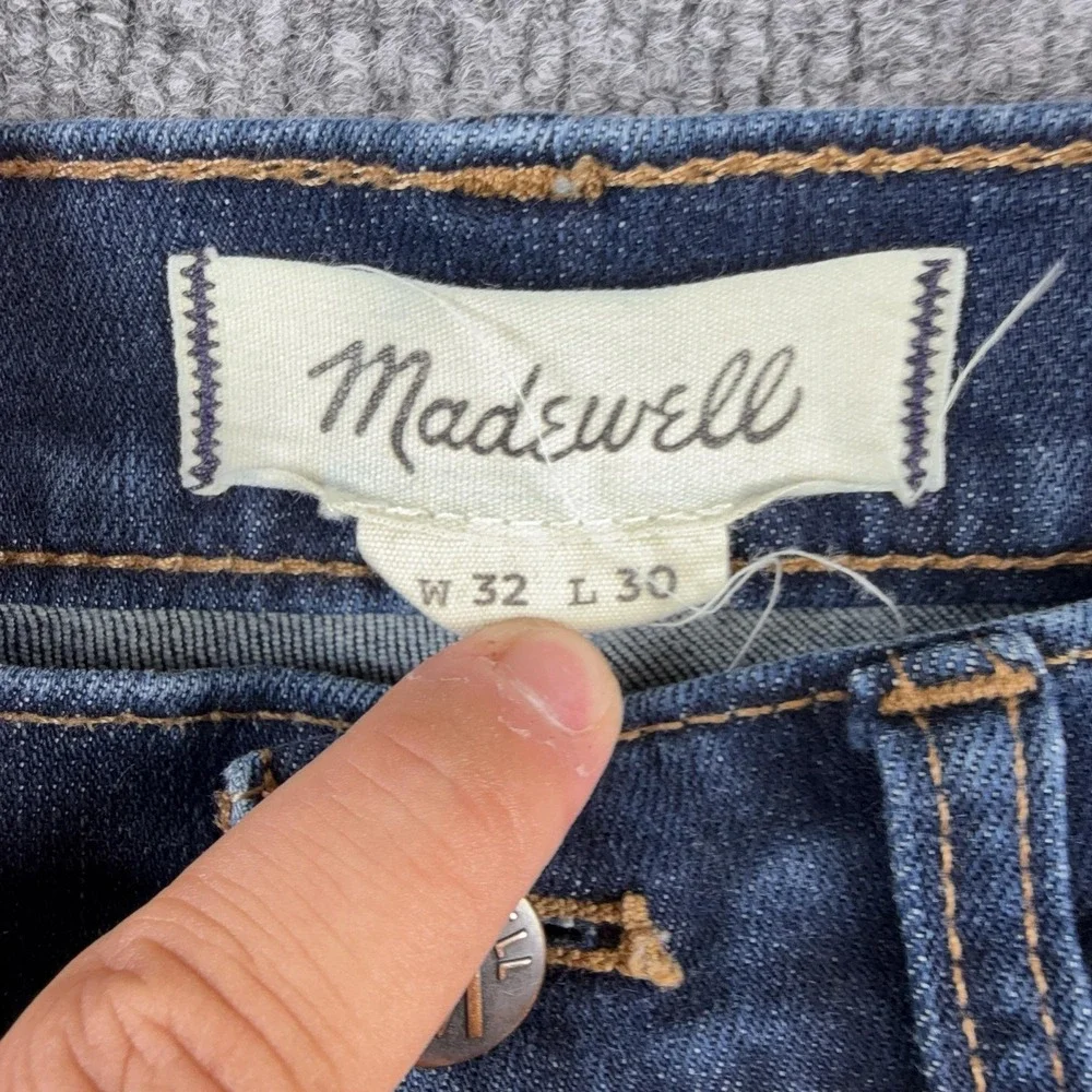Madewell Jeans Mens 32x28 Blue Skinny Slim Fit Stretch Medium Wash Denim Pants
